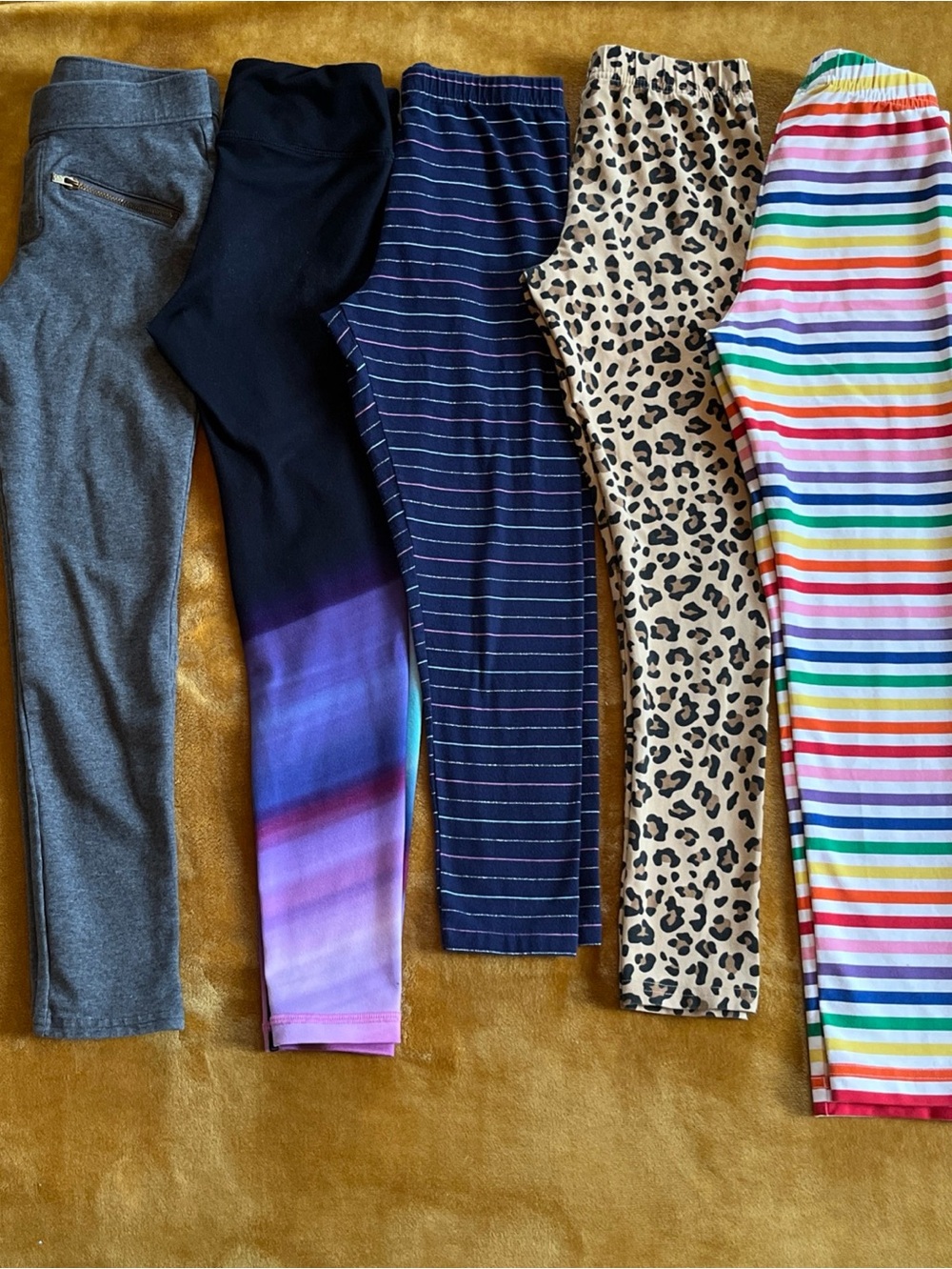 5 Piece Mixed Lot Girls Leggings size 8 Carters Andersson Active School Play